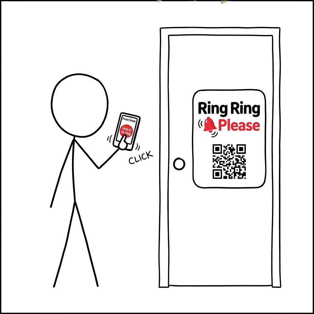 Press and hold to ring — no app