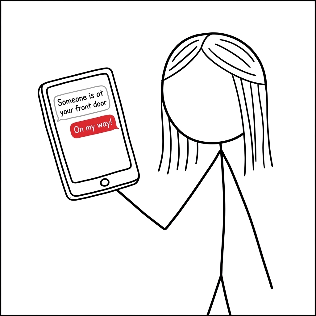 A real person gets a text
